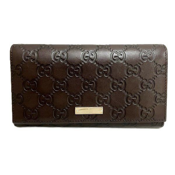 未使用 GUCCI グッチ レザーラウンドファスナー長財布 シマ