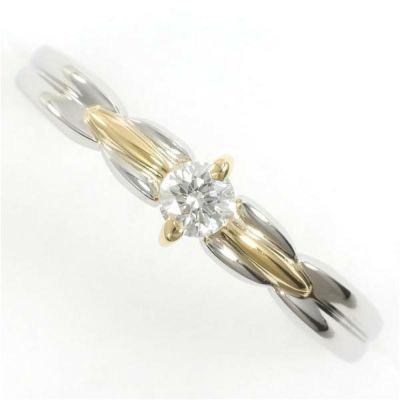 豚指輪リング K18YG×Pt900×ダイヤモンド 重量8.0g13号