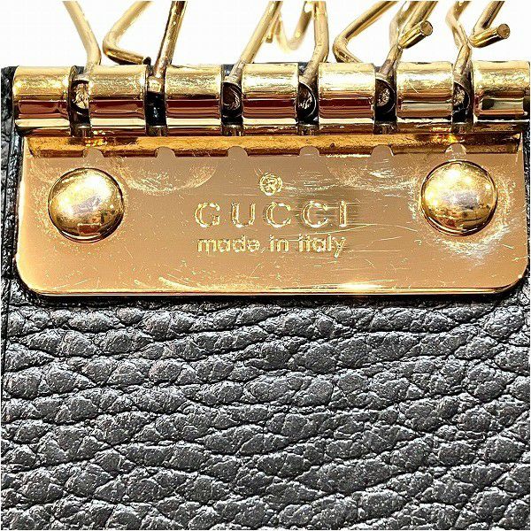 GUCCI キーケースGGマーモント オフホワイト ユニセックス 美品 大谷様専用】 現行モデル☆人気☆GGマーモント☆6連キーケース☆