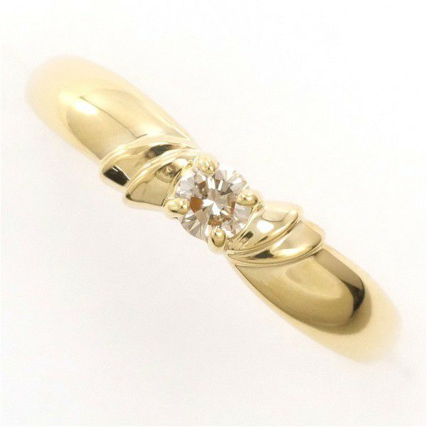 美品 K18YG イエローゴールド リング 指輪 #53 ダイヤ 0.07ct