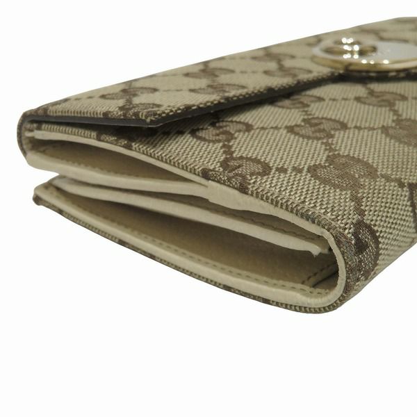 トモ　1/2 GUCCI(グッチ) / プレート長財布/キャンバス/ベージュ/120931/角