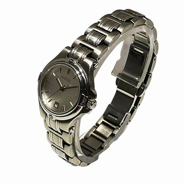 稼働　GUCCI グッチ　レディース時計 9040L シルバー　クォーツ GUCCI - ヴィンテージ グッチ GUCCI 9040L シルバー レディース