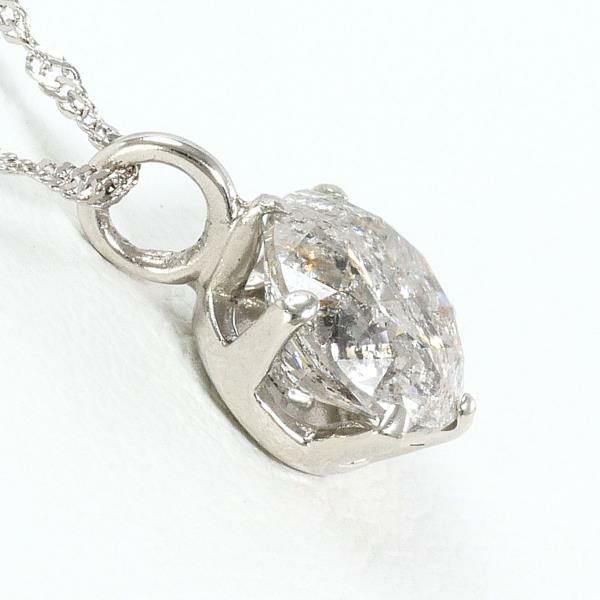 ネックレスPT850、k18WG、タイヤ1.0ct、鑑別書付、重6.47g ネックレスPT850、k18WG、タイヤ1.0ct、鑑別書付、重6.47g