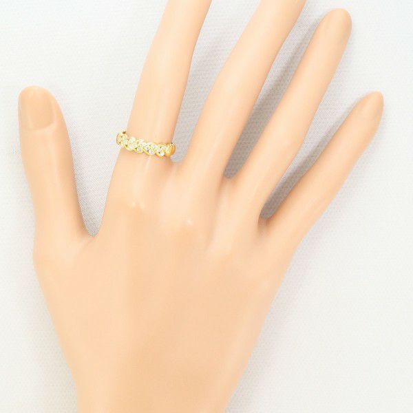 K18 18金 YG イエローゴールド リング 指輪 15.5号 ダイヤ 0.13 総重量  