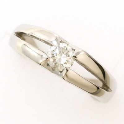 5%OFF】PT900 プラチナ リング 指輪 13.5号 ダイヤ 0.50 カード鑑別書