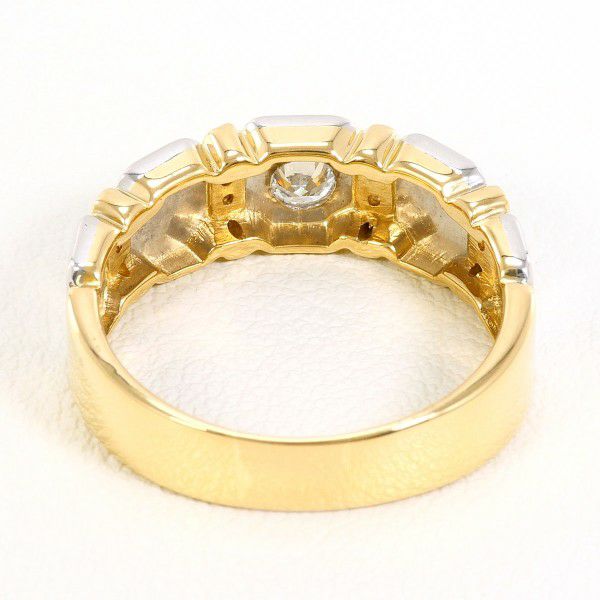 PT900 プラチナ K18YG リング 指輪 18号 ダイヤ 鑑定書 総重量約7.7g