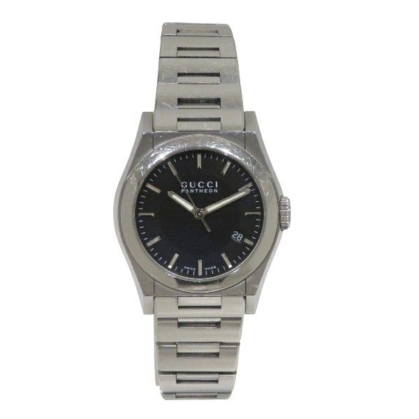 グッチ GUCCI パンテオン 115.4 クォーツ ブラック文字盤 デイト 時計