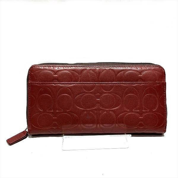 70%OFF】コーチ COACH シグネチャー CE551 2つ折り財布 型押し